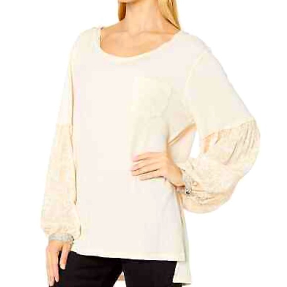 FREE people jade Boho mixed media blouse - Picture 7 of 14